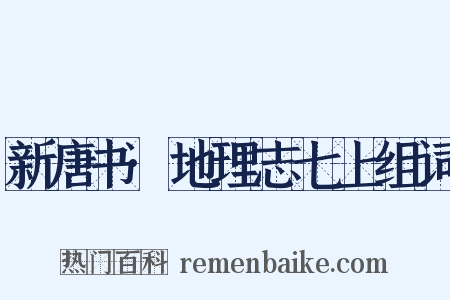 新唐书·地理志七上组词是什么意思的图片